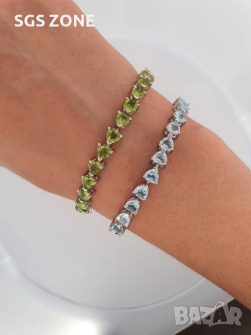 СРЕБЪРНА ГРИВНА С ТОПАЗ ИЛИ ПЕРИДОТ С ТАЙЛАНД 925