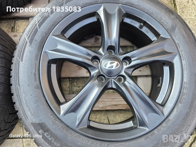 Лети джанти 17ки 5х114.3 Hyundai + зимни гуми 215/60/17 Hankook, снимка 6 - Гуми и джанти - 53711523