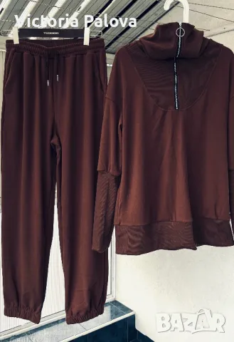 Красив анцуг/ комплект кежуал цвят кафе, снимка 15 - Комплекти - 49730111