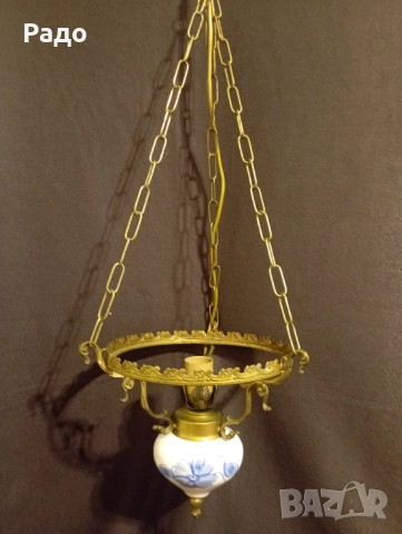 Красив старинен бароков полилей, снимка 2 - Полилеи - 52891171