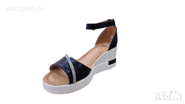 Дамски елегантни сандали Weide на платформа в черно и бяло, снимка 2 - Сандали - 46104085