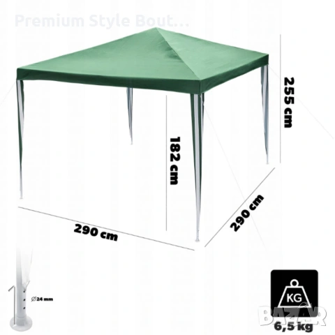 Сгъваема градинска шатра тип павилион 3 х 3 метра - водоустойчива и стабилна, снимка 7 - Други стоки за дома - 53922688