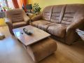 Холна гарнитура - диван, фотьойл, табуретки, маса