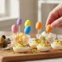6438 Парти клечки за хапки с цветни великденски яйца – 36 броя, 6.5 см, снимка 3