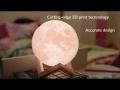 Лампа във формата на Луна с LED светлина и дървена поставка, снимка 7