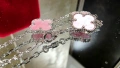 Van Cleef & Arpels VCA 5 Motifs Silver Pink Opal Vintage Alhambra Дамска Гривна, снимка 7