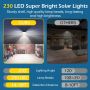 Lenlun Соларни външни светлини, IP65 водоустойчиви, 230 LED светлини 3 режима PIR, 4 броя, снимка 3