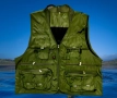 Рибарска жилетка в зелено, размери 2XL/3XL, с много джобове, снимка 2