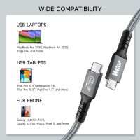 Veetop USB 4 кабел 1 м, 240 W USB C към USB C кабел, Thunderbolt 4 кабел 40 Gbps, с 8K видео, снимка 8 - Кабели и адаптери - 45176494