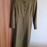 Дълго дамско палто ABACI в тъмно зелен цвят, снимка 7 - Палта, манта - 44953640