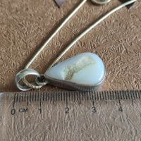 Сребърен синджир с висулка с камък (271), снимка 4 - Колиета, медальони, синджири - 45248901