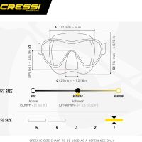 CRESSI F1 - маска без рамка за гмуркане и гмуркане с шнорхел, един размер, унисекс, снимка 4 - Водни спортове - 45370044