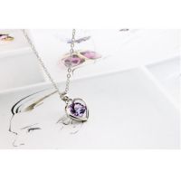 Виолетов комплект от обеци и колие (006), снимка 2 - Бижутерийни комплекти - 45417519