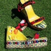 Уникални сандали на платформа  👑Valentino модел, снимка 7 - Сандали - 45422735