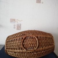 Автентична ратанова дамска чанта-кош и плетен панер., снимка 9 - Антикварни и старинни предмети - 39642380