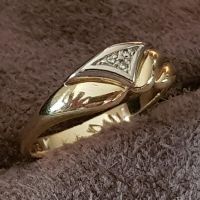 Стилен пръстен ЗЛАТЕН 14 карата диаманти БРИЛЯНТИ злато, снимка 1 - Пръстени - 45596792
