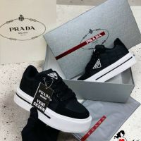 Дамски черни кецове  Prada-GG75y, снимка 2 - Кецове - 45654035