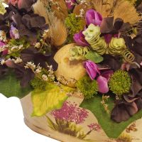 Изкуствени цветя в кошница - Женева - 30 см, снимка 3 - Декорация за дома - 45494040