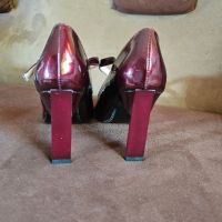 Обувки бордо,лак,ново,номер 37, снимка 3 - Дамски обувки на ток - 45595105