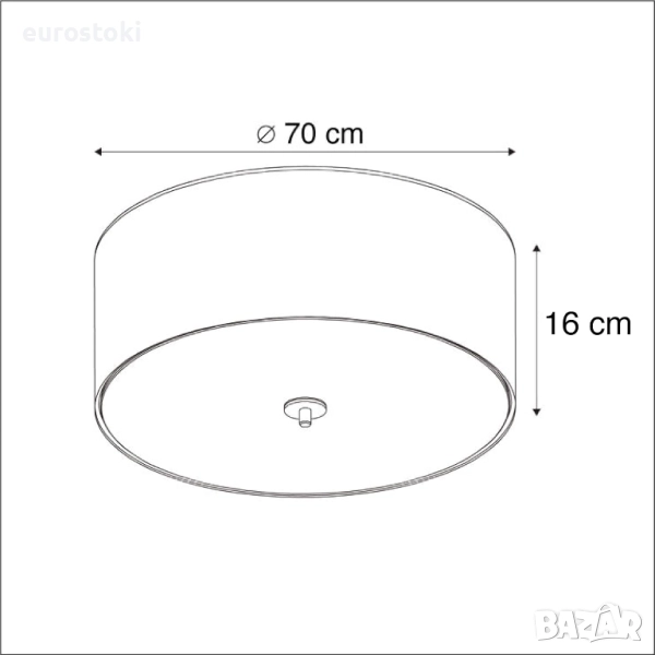 Qazqa - Модерна таванна лампа Country, вградена лампа с текстил за таван, бежова, 70 см, снимка 1