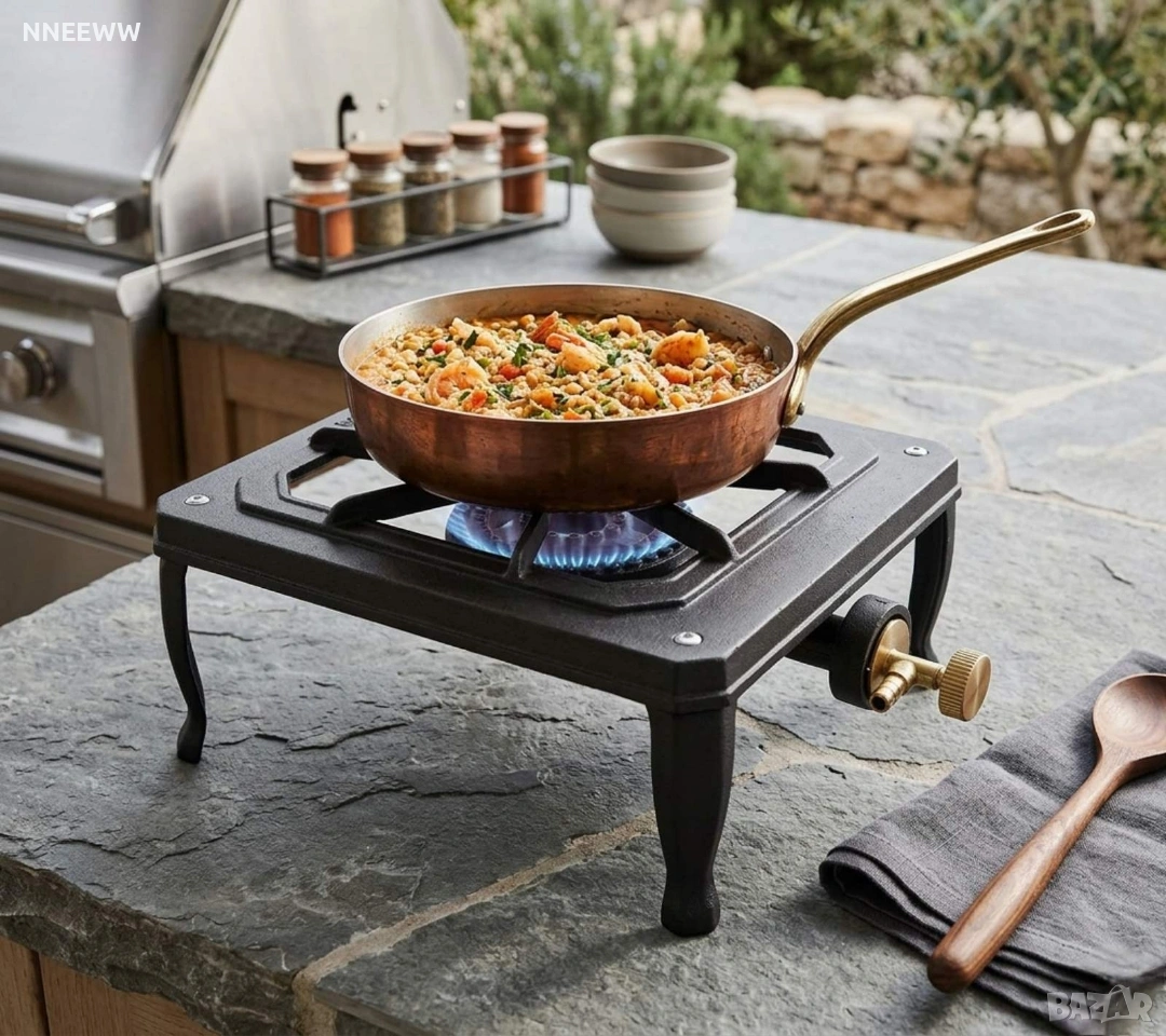 Мини Газов котлон горелка- ПИРОСТИЯ, САДЖАК чугунен, снимка 1