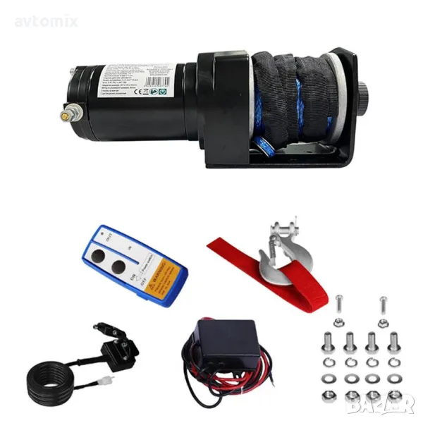 Електрическа лебедка 2500LBS, с планка, 12V, до 1.13 т, снимка 1