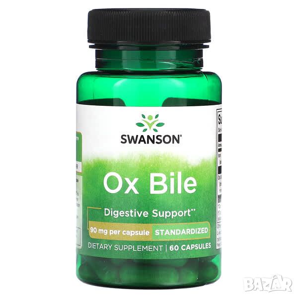 Swanson Ox Bile, 90 mg, 60 капсули, снимка 1