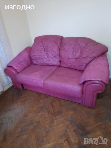 С КОМЕНТАР ОТ ЕСТЕСТВЕНА КОЖА*КОЖЕН ДИВАН ДВОЕН, снимка 1