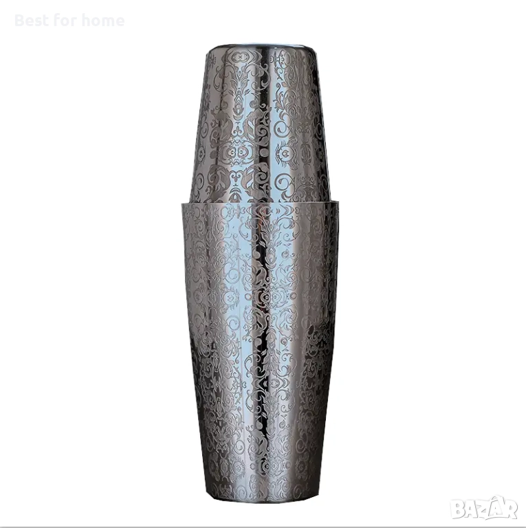 Шейкър Boston от неръждаема стомана с шарка на бръшлян, снимка 1