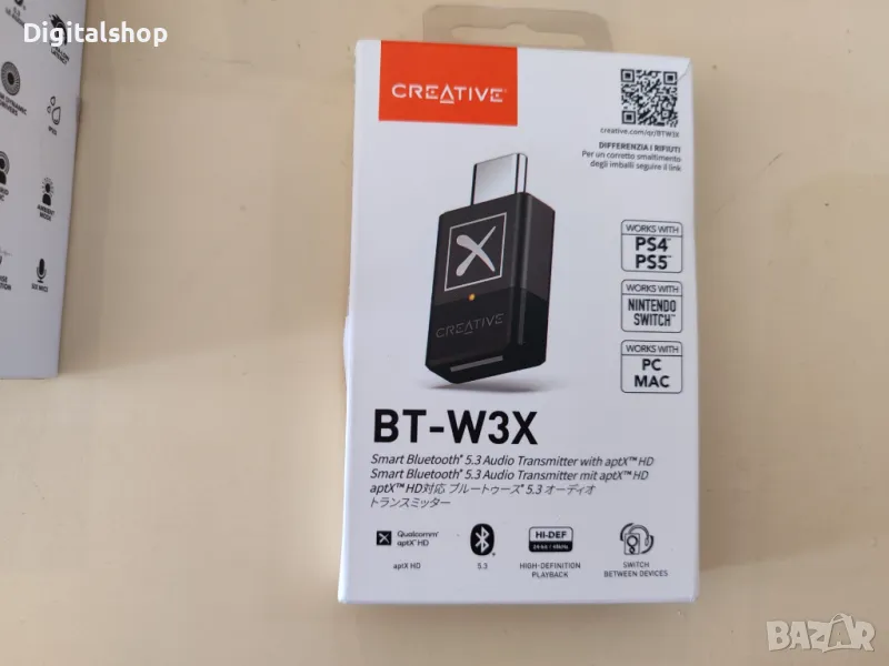 Creative BT-W3X Bluetooth 5.0, Аудио приемник за PS4, Switch, PC, MAC, снимка 1