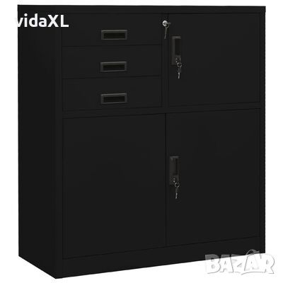 vidaXL Офис шкаф, черен, 90x40x102 см, стомана(SKU:336407, снимка 1