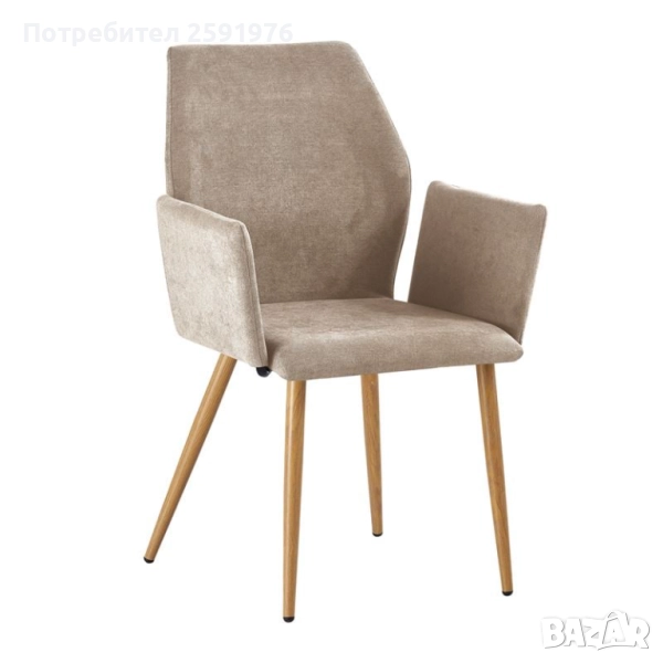 Кресло, LETO, Кафяв, Текстил, 55х56х86см., снимка 1