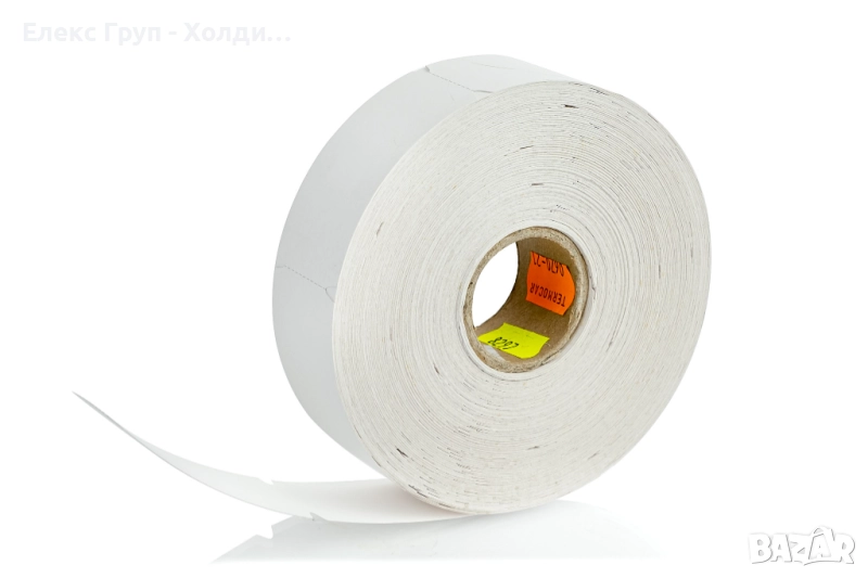 Картонени термоетикети за стелажи 38х68.26 mm, бели ролка 900 бр, снимка 1