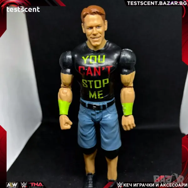 Екшън фигура WWE John Cena Figure You Can't Stop Me Basic Series Top Picks Black U CANT STOP ME игра, снимка 1