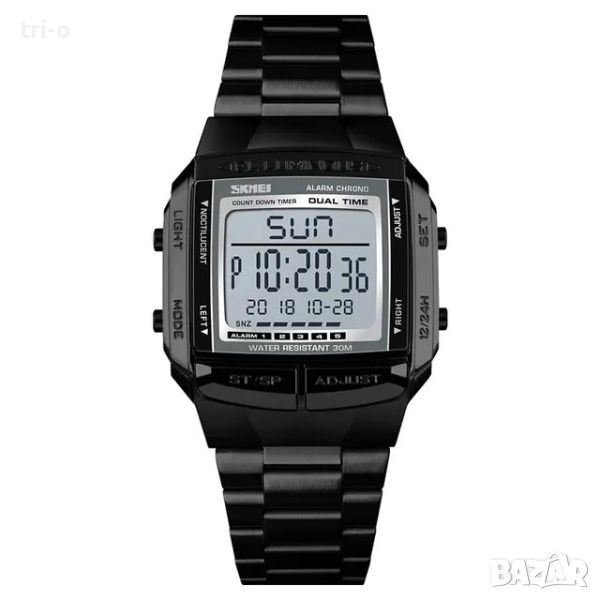 SKMEI Мъжки ръчен цифров спортен часовник с каишка от неръждаема стомана + подарък, снимка 1