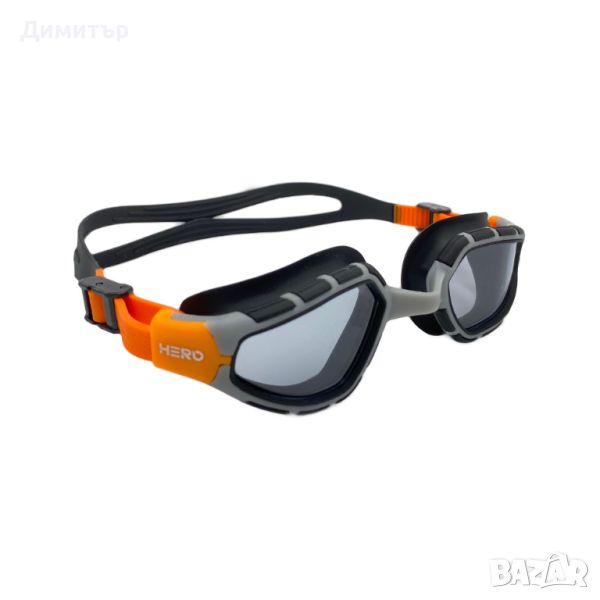 HERO Fit Senior - Очила за плуване за възрастни - Оранжеви/ Сиви, снимка 1
