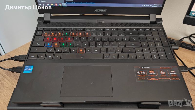 Лаптоп GIGABYTE AORUS 15P KD, 240Hz, Intel Core i7-11800H, RTX 3060, снимка 1