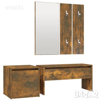 vidaXL Комплект мебели за антре, опушен дъб, инженерно дърво(SKU:820478, снимка 1