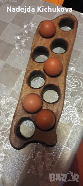 Дъбова поставка за яйца. Цена-20 лв., снимка 1
