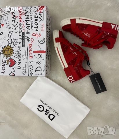 Червени кецове Dolce & Gabbana, снимка 2 - Кецове - 45076322