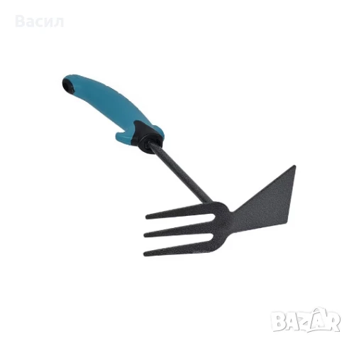 Градински тризъбец - мотика с нехлъзгаща се ергономична дръжка за обработка, разрохкване, аериране и, снимка 1