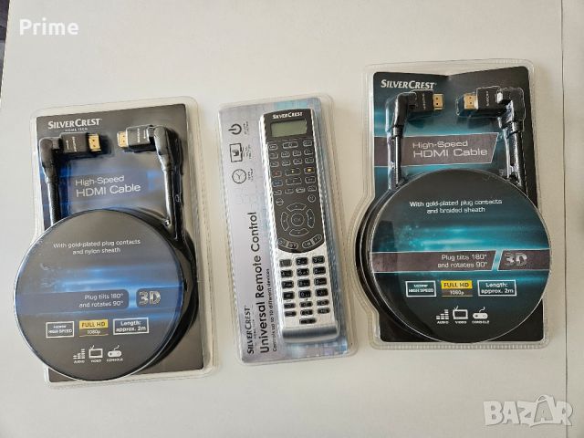 2бр нови HDMI кабели и универсално дистанционно Silvercrest , снимка 1 - Дистанционни - 46274435