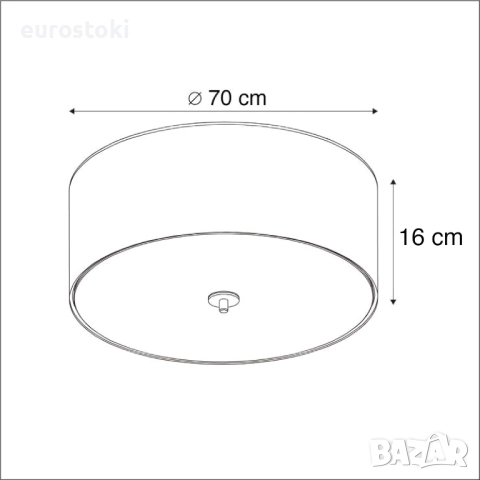 Qazqa - Модерна таванна лампа Country, вградена лампа с текстил за таван, бежова, 70 см