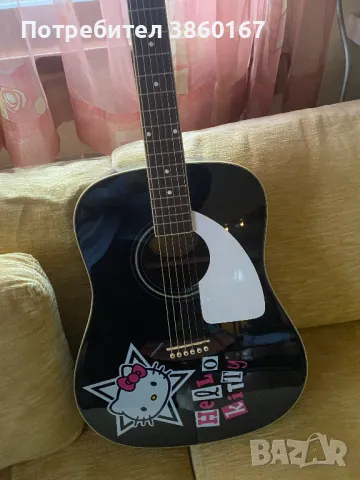 Китара Fender "Hello Kitty" акустична, снимка 2 - Китари - 47660356