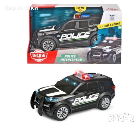 Играчка полицейска кола Dickie Toys Ford Police, полицейски джип със светлини и звук, мащаб 1:18, 25, снимка 2 - Коли, камиони, мотори, писти - 45900547