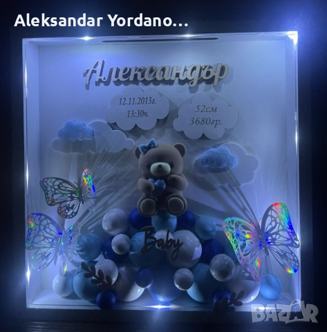 3Д бебешка визитка.Луксозен подарък за изписване ,погача, кръщене., снимка 10 - Мебели за детската стая - 53658113