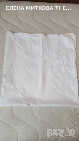 Памучна покривка с рязана бродерия, снимка 2 - Покривки за маси - 53978706