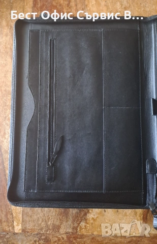 папка за документи естествена кожа черна с цип А4 внос от Италия , снимка 2 - Ученически пособия, канцеларски материали - 52554618