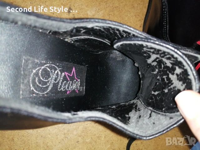 №36 Pleaser дамски обувки естествена кожа - висок ток, черен цвят, снимка 9 - Дамски елегантни обувки - 53139691