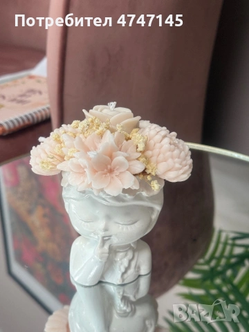 Ръчно изработени соеви свещи под форми на букети цветя и други по ваш избор и идея, снимка 9 - Декорация за дома - 53638656